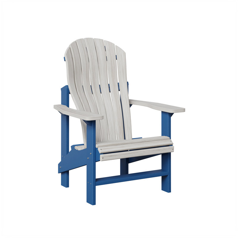 Chaise Adirondack droite Berlin Gardens, Coquillage avec bleu pacifique