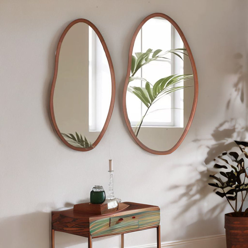 Merrillville Solid Wood Irregular Mirror