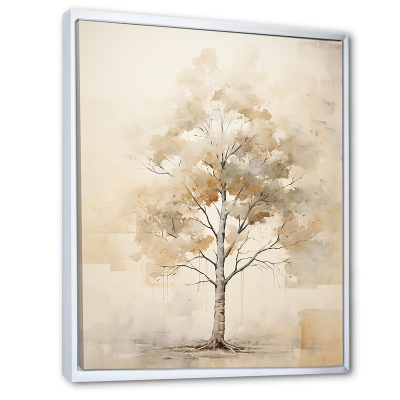 Minimalisme, érable beige, Melody II, H 44 po x l 34 po x P 1,5 po, Cadre flottant blanc