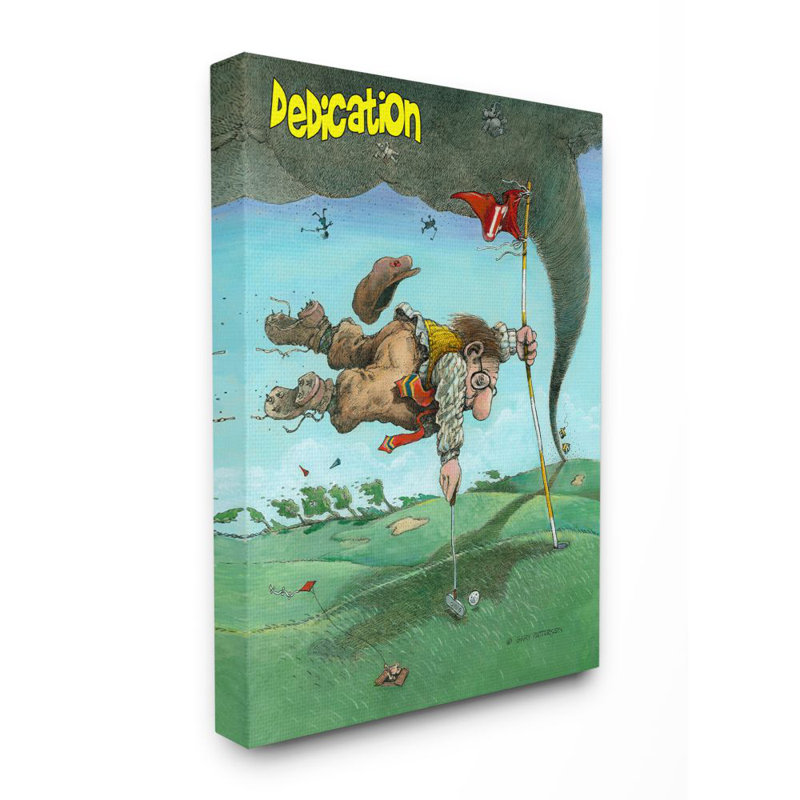 Dedication Funny Golf Cartoon Sports Design by Gary Patterson - Print, 48" H x 36" W, Canvas