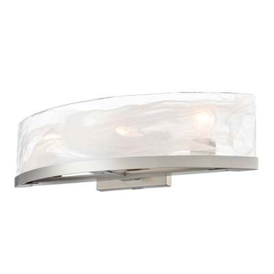 Greeley - Bathroom Vanity - Brushed Nickel Finish - Wispy White Murano Style Alabaster Glass Shade