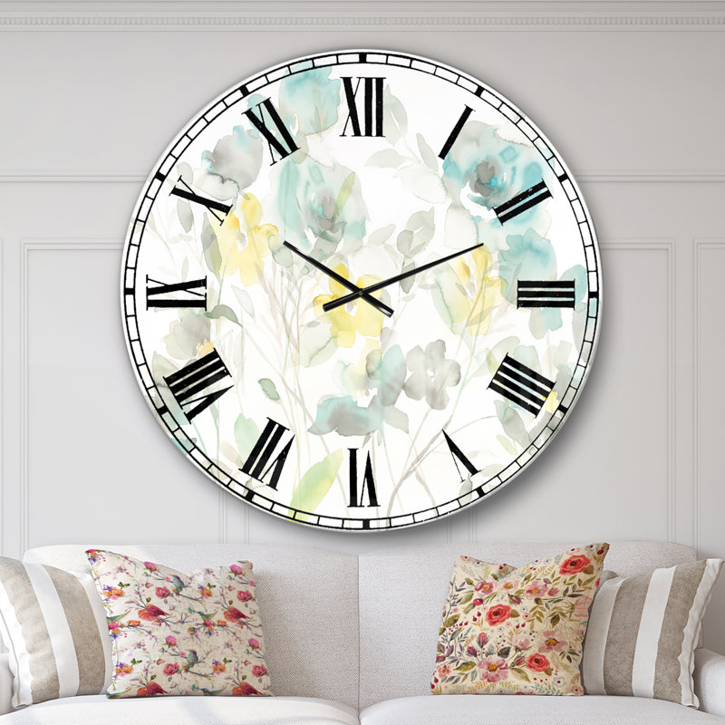 Aqua Rose Natural Element - Horloge murale traditionnelle, Surdimensionné