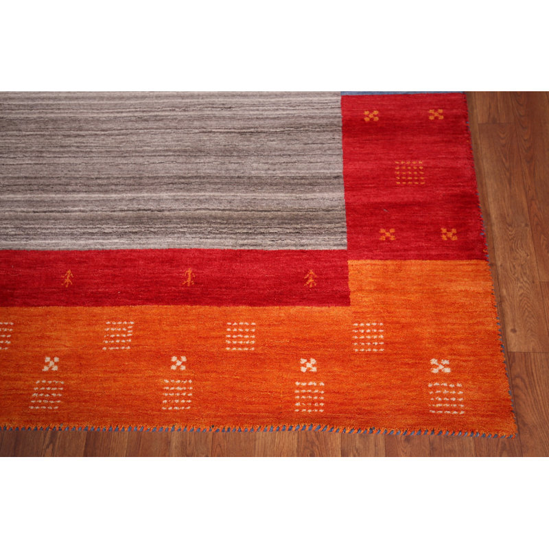 Striped Gabbeh Indian Area Rug