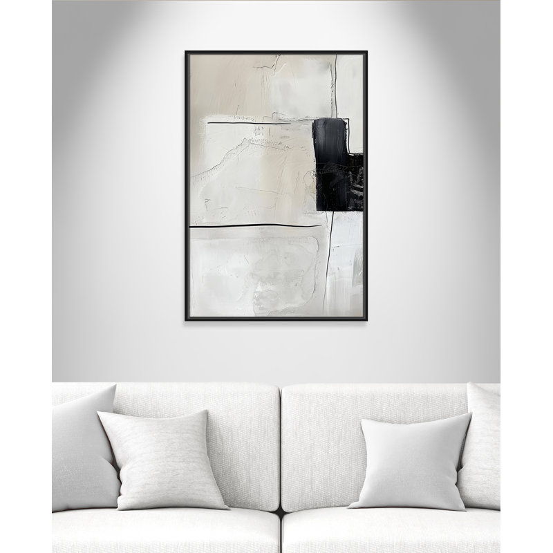 «Neutral Balance I Print» par Lazar Studio, Toile avec cadre, L 25,5 po x H 37,5 po, Cadre flottant noir