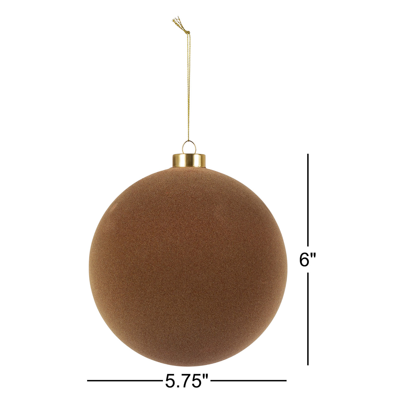 Bauble, 6" H x 5.75" W x 5.75" D, Brown