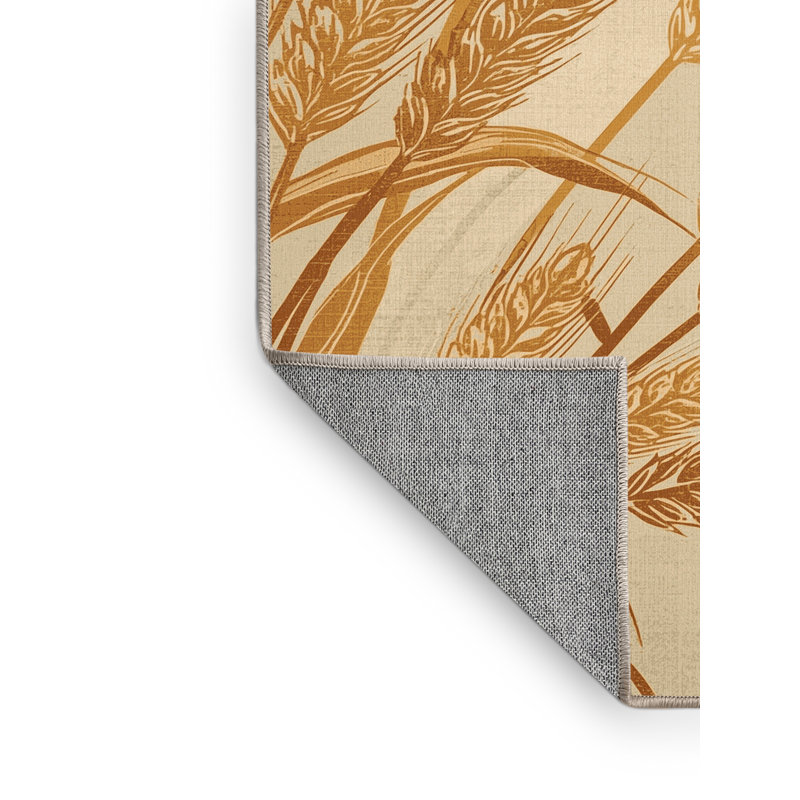 Tapis beige rustique lavable à la machine Ortmund, 7 x 10