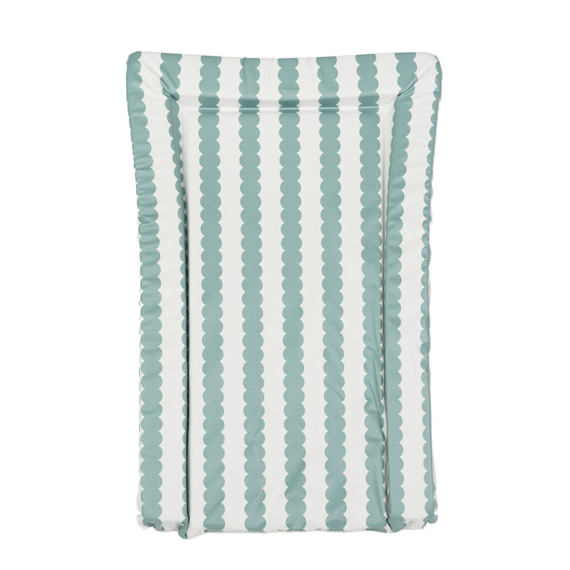 Changing Mat - Sage Scallop Stripe, Ocean Stripe