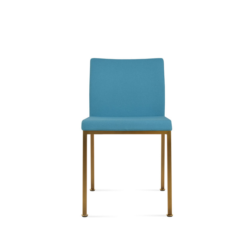 Aria Metal Side Chair in Wool, Gold, Turquoise