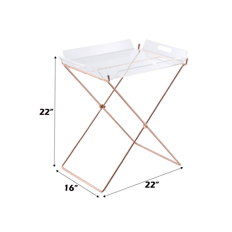 Plateau transparent en acrylique et cuivre