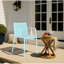 Fauteuil 4 pièces en plastique toutes saisons avec design ergonomique, bleu, capacité de charge élevée, patins antidérapants, pour siège d'invité de dernière minute dans les espaces commerciaux-318395348