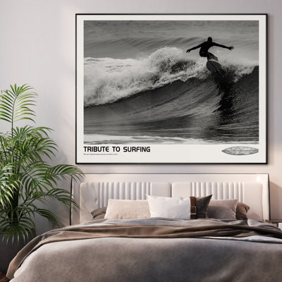 Très grand art mural imprimé sur tissu - Tribute to Surfing Beach Coastal