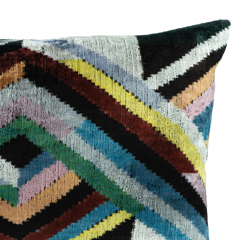  Housse de coussin en velours Ikat