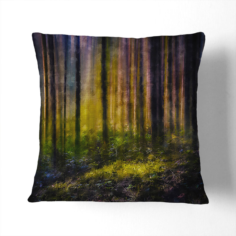 Forest Dreams Cushion with Filling, Black, 55cm H x 55cm W x 20cm D