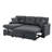 76.5" Linen Blend Upholstered Sectional with Pull-Out Bed and Chaise Storage-1398714604