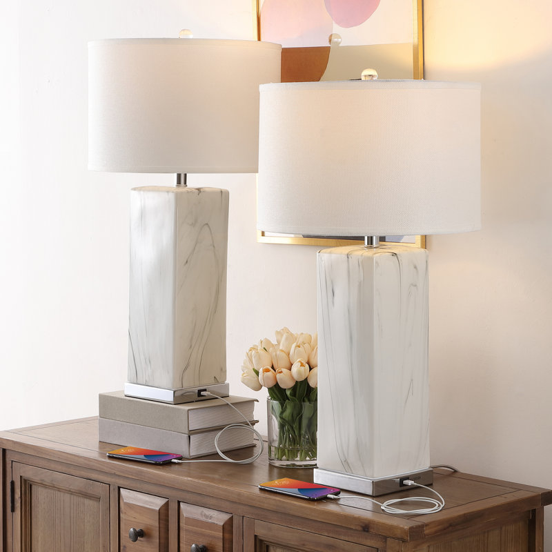 Lampe de table USB en céramique Hullum