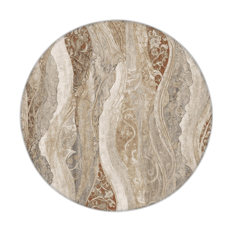 Sienna Tides Indoor And Outdoor Area Rug, Round 5'