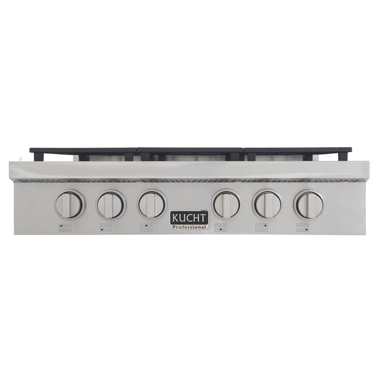 KUCHT Professional 36 in. Gas Range Top with Sealed Burners in Stainless Steel