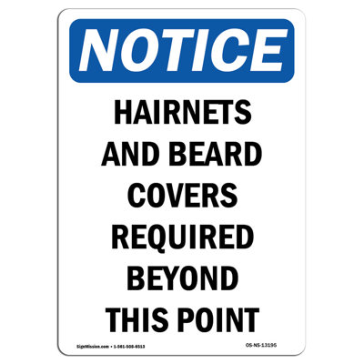 Hairnets and Beard Covers Required Sign