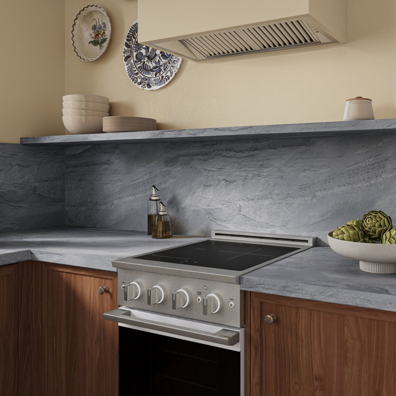 ZLINE 24 in. Satin Stainless Marino Induction Range with 3 Element Cooktop and White Matte Door