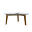 Table basse avec plateau en verre et structure en bois massif