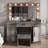 Large Makeup Vanity Set with Lights, USB & Power Outlet,3 Drawers-1899415002