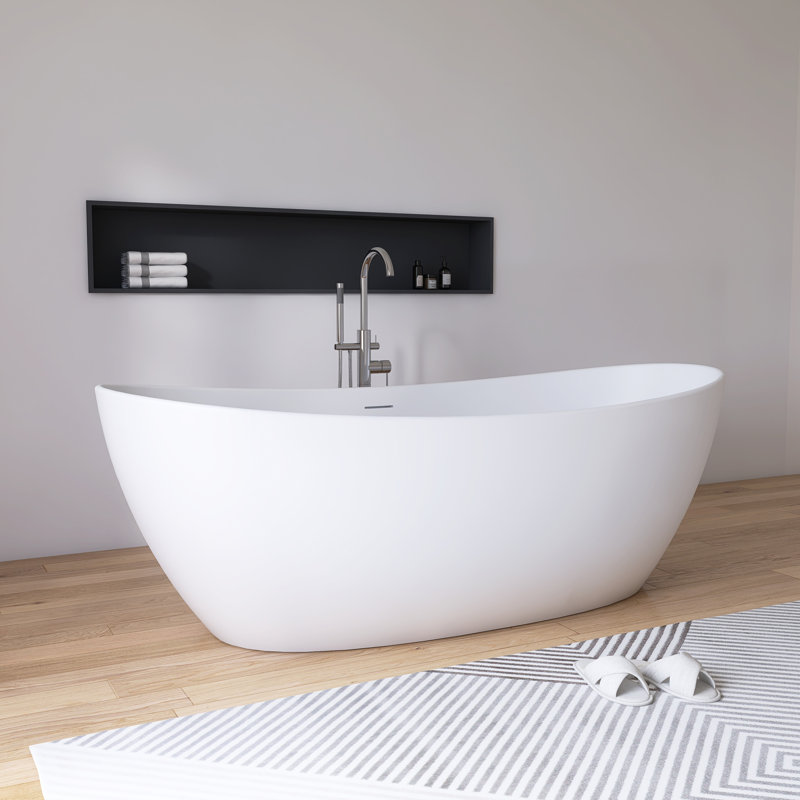Baignoire de trempage autoportante pour salle de bain 73 po x 35 po