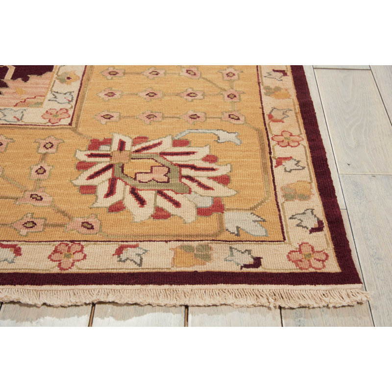 Tapis bourgogne tissé à la main Hillendale, Rectangle 5 pi 10 po x 8 pi 10 po