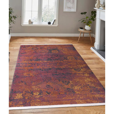 Tapis luxueux en velours, 5,9 x 9,5 pieds | 100% velours, hauteur de poils de 0,3 pouce | Dessous antidérapant, lavable à la machine, texture chenille, impression numérique | Idéal pour le salon, la chambre à coucher et la décoration intérieure