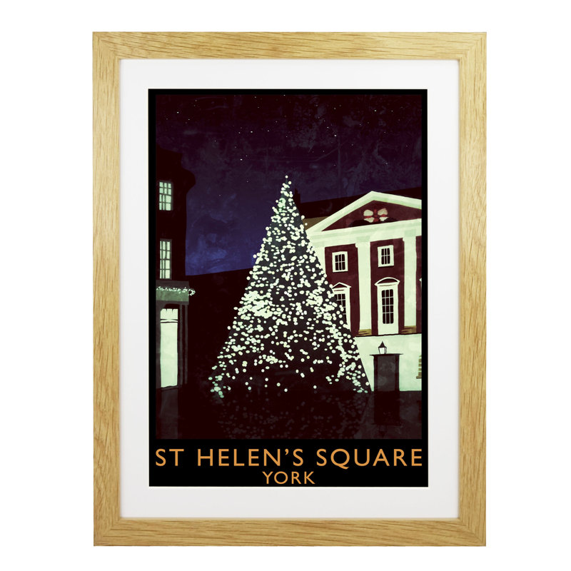 'St Helens Square' by Richard O'Neil - Print, Oak Wood Frame, 43.5 cm H x 33.5 cm W x 2.2 cm D