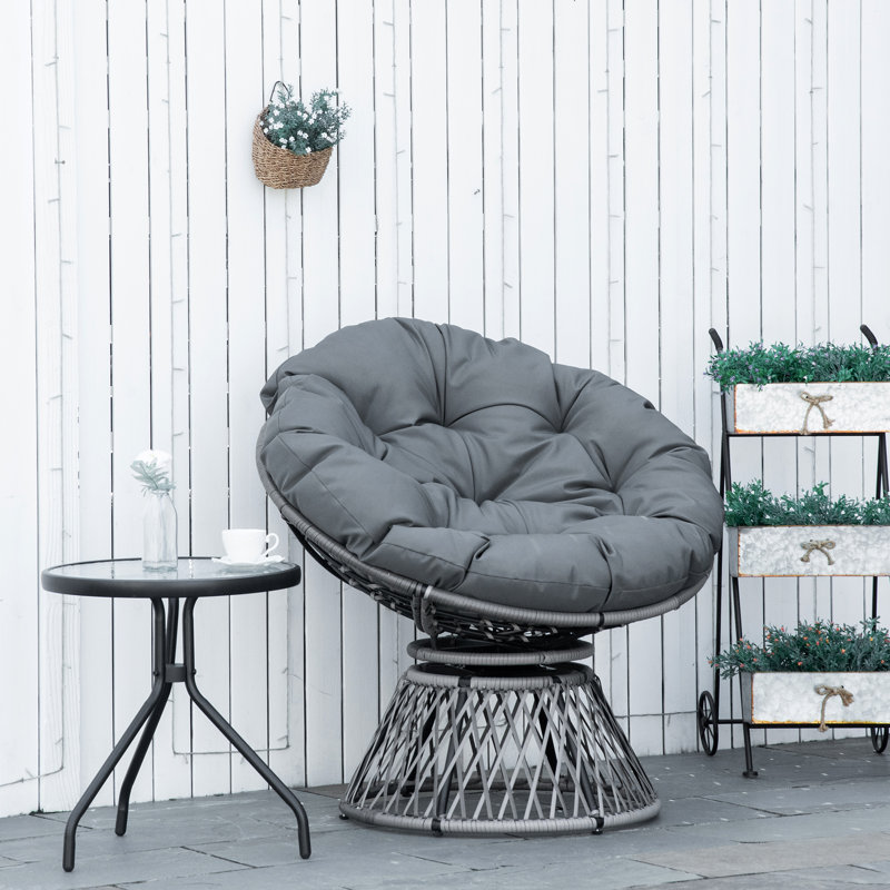 Freeburg Swivel Steel Outdoor Lounge Chair