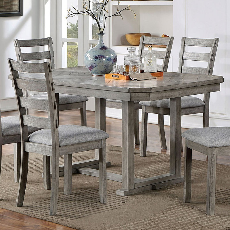 Table de salle à manger à motif de grain de bois à motif de losanges 1pc