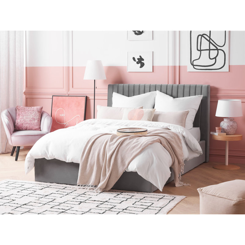 Antonio Upholstered Bed, Grey, Double (4'6)