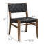 Ensemble de 2 chaises d'appoint Modern Modern, revêtement en similicuir noir, structure en bois d'hévéa massif, l 21,25 po x P 24,5 po x H 32 po