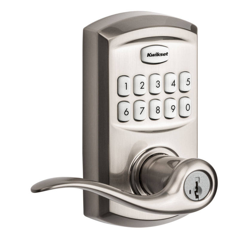 Electronic Door Lever with SmartKey, Satin Nickel