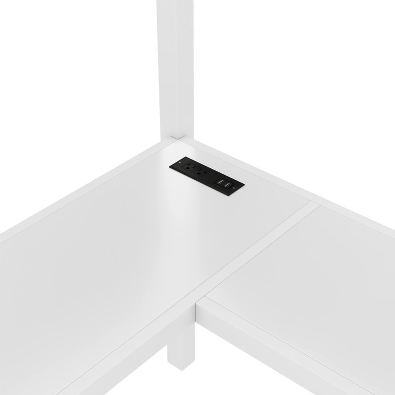 Lit mezzanine simple TG en métal avec bureau, port USB, armoire, tablette réglable, mezzanine haute pour enfants, adolescents, adultes