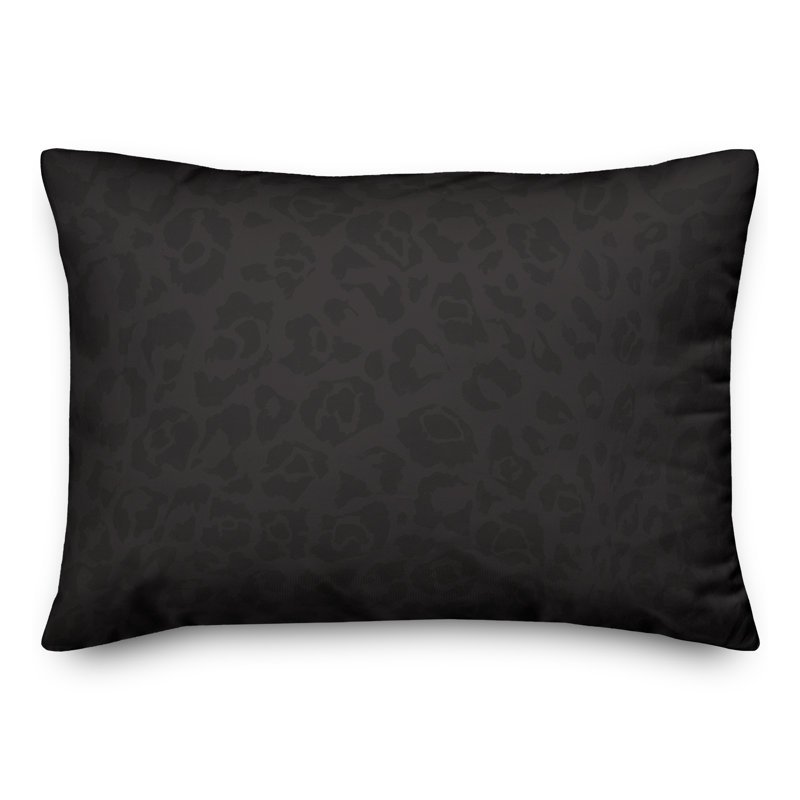  Cat Print Outdoor Rectangular Pillow Cover & Insert, Black