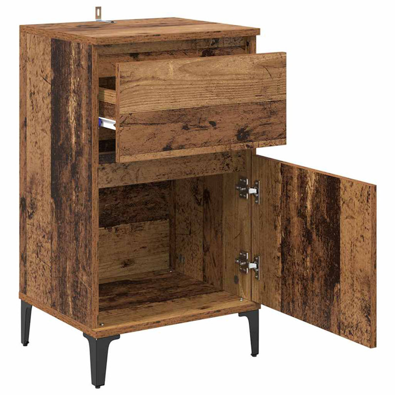 Bedside Cabinet 2 Pcs 40 X 35 X 70 Cm Engineered Wood, Old Wood