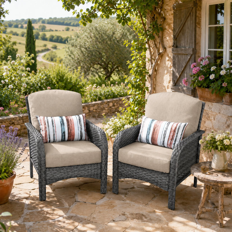 Ensemble de conversation pour 4 personnes avec coussins, Beige