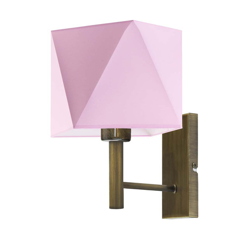 Bernay Armed Sconce, Antique Gold, Pink