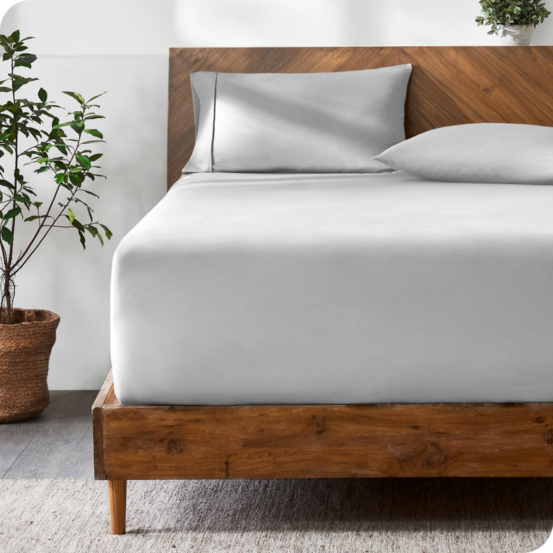 Extra Deep Microfiber Fitted Sheet, King Fitted Sheet, Cloud Gray