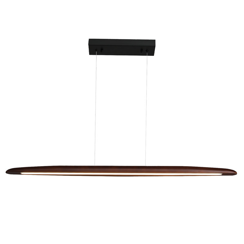 Lustre linéaire à DEL de 39 po pour la cuisine, à intensité variable, lustre de salle à manger en bois