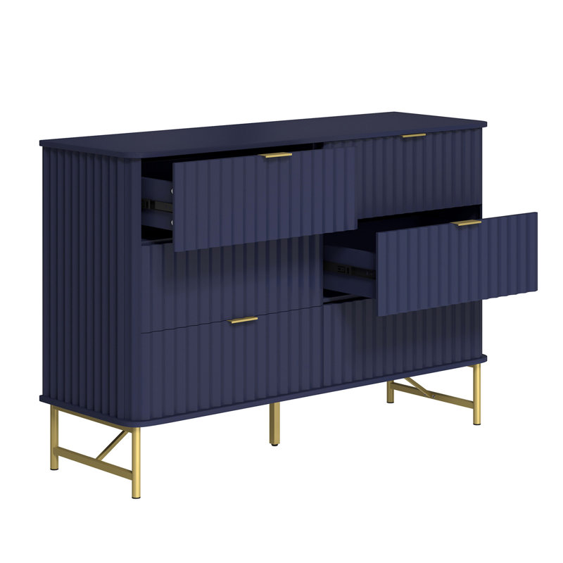 Commode décorative 3 tiroirs (bleu)