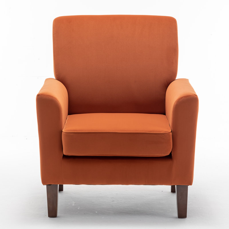 Zona Upholstered Armchair, Orange Polyester