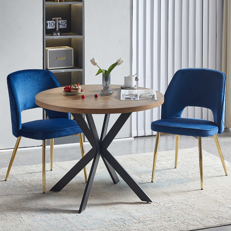 2 - Person Pedestal Dining Set, Navy Blue