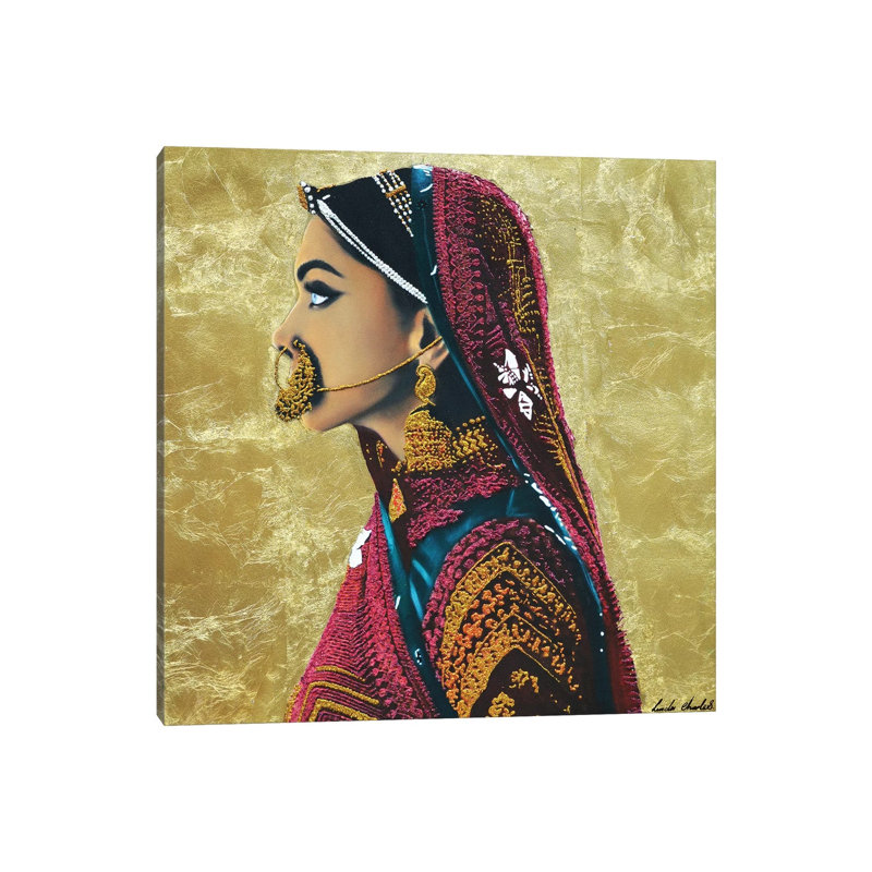 Parvathi by Linda Charles - Painting on Canvas, Wrapped Canvas, 30.48cm H x 30.48cm W x 1.91cm D