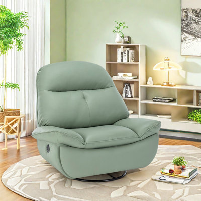 Surish Faux Leather Swivel Recliner