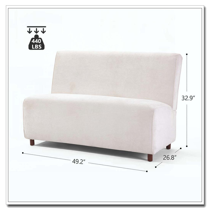 Causeuse beige en tissu Boucle
