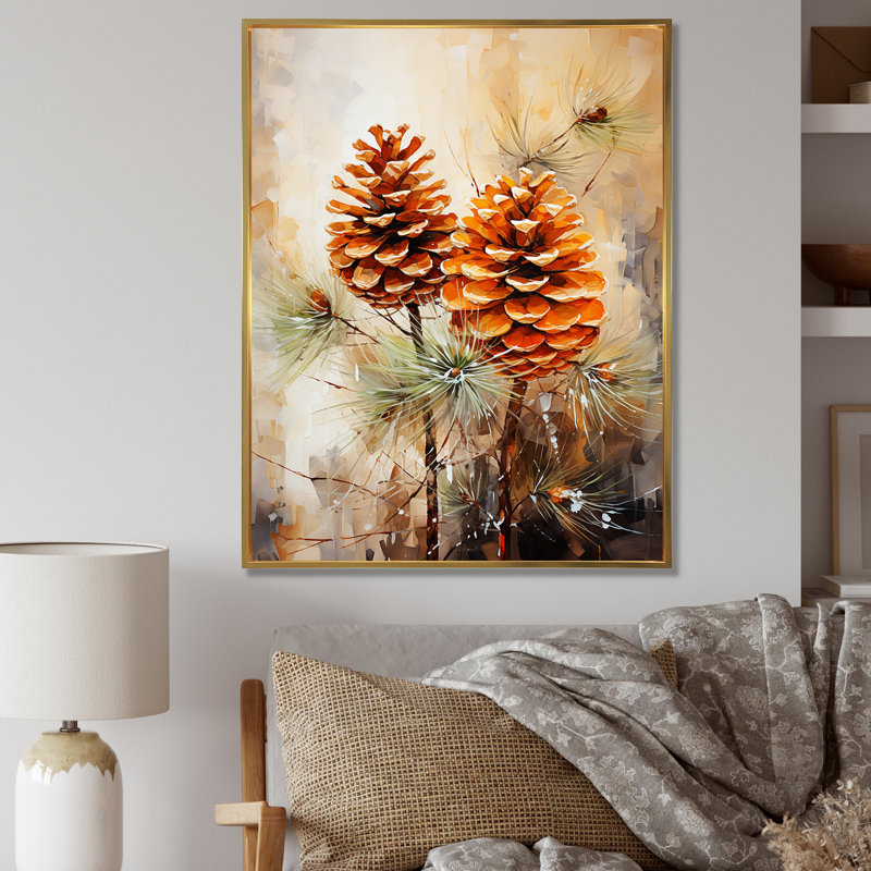 Épinette, pin, forêt, art mural, Cadre flottant doré, H 40 po x l 30 po x P 1,5 po
