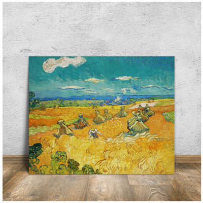 «Wheat Fields with Reaper» par Vincent Van Gogh, impression sur toile, estampe numérique, art mural pour décoration intérieure