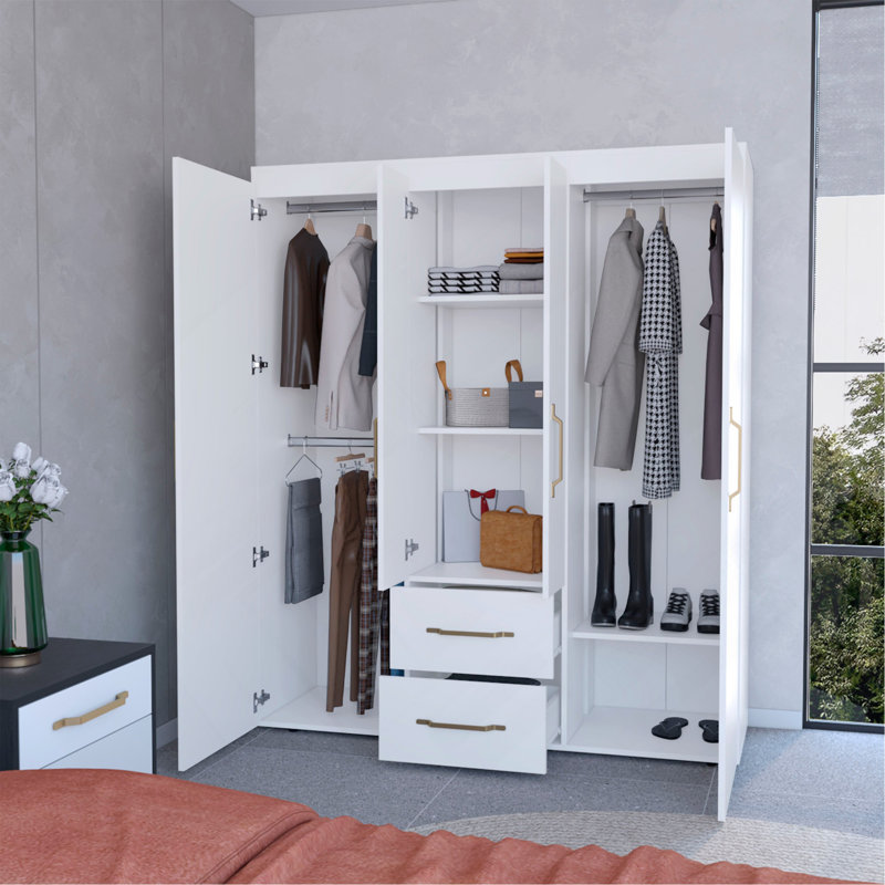 Armoire blanche 2 portes tout-en-un
